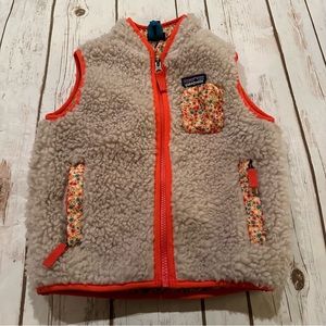 Patagonia Kids Fleece Vest - Cream and Orange